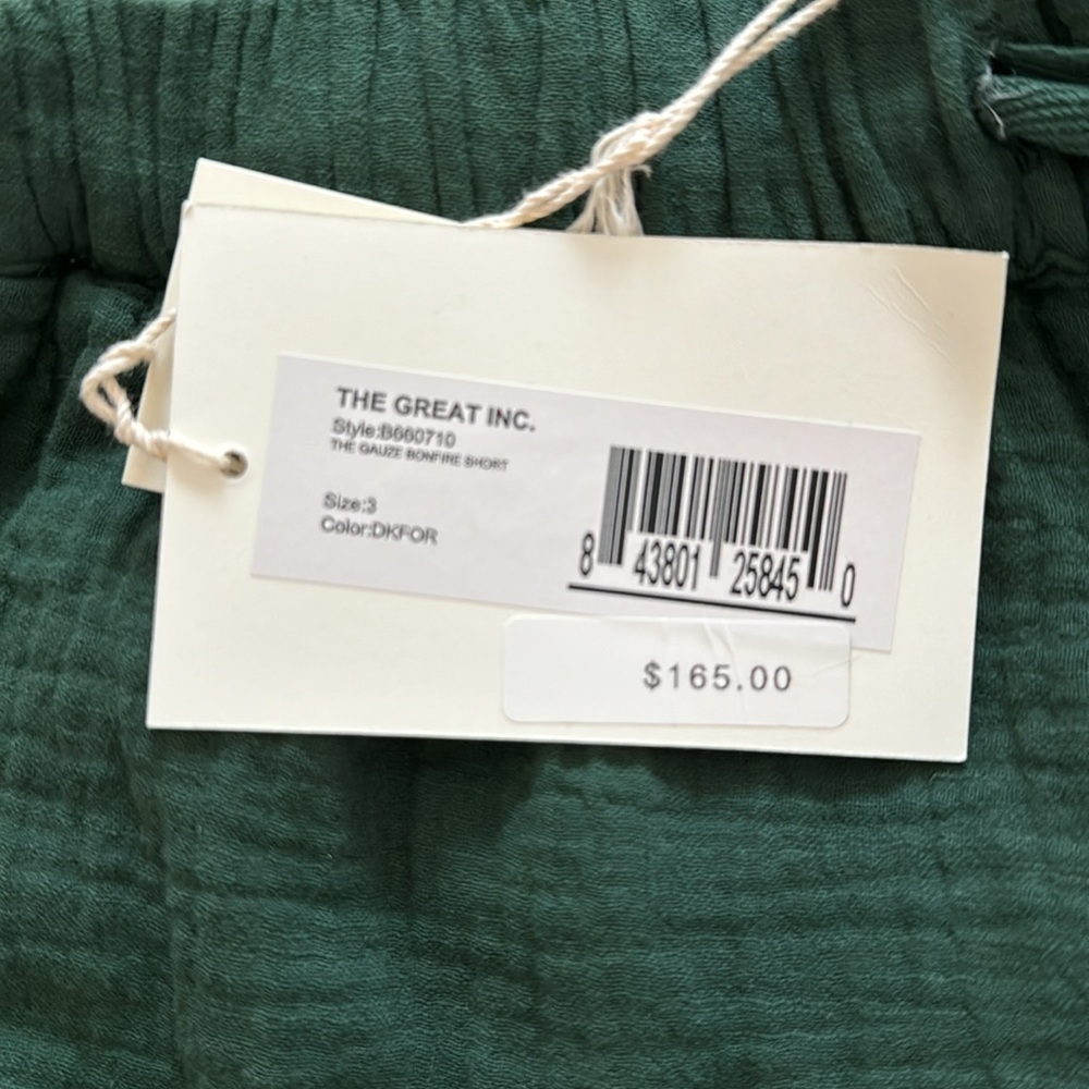 The Great. by Emily and Merrit - The Gauze Bonfire Short in Dark Forest size 3 - Picture 5 of 7